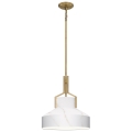 Quoizel - Lámpara de suspensión con varilla BRECKEN 2xE27/60W/230V dorado/efecto mármol